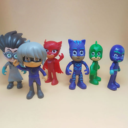 6PCS/SET pj Cartoon 2018 Character pj Catboy Owlette Gekko masks Figures Anime Toys Gift Toys For Children