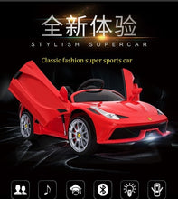 Load image into Gallery viewer, Free Shipping 2018 New 12V Double Motor Powerfull Light Music Kids Ride On Electric Car With Remote Controller Open Door