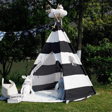 Load image into Gallery viewer, 4-Pole Plain White Cotton Canvas Indoor Kids Play Teepee Tent Childrens Teepees Tipi Wigwam Playhouse Tee Pee Indian Tent